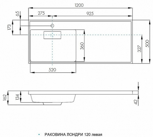 Тумба AQUATON Лондри 60 белая, левая, с раковиной Лондри-120 фото 2